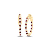 1/4CTW-DIA CN 1/3CTW RD-RU NAT GEM HOOP EARRING